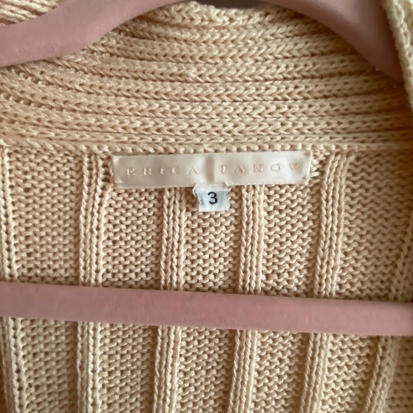 Erica Tanov Pima Cotton Lounge Cardigan in Natural, Large - Picture 9 of 12